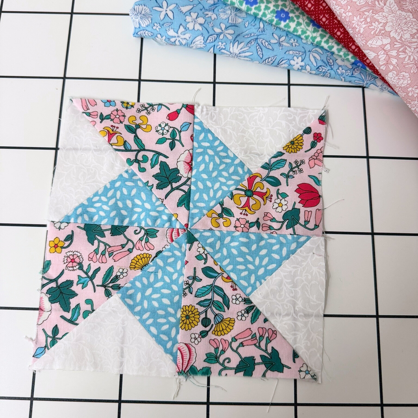 Old Windmill Quilt Block Pattern - 6" Size - DIGITAL PATTERN