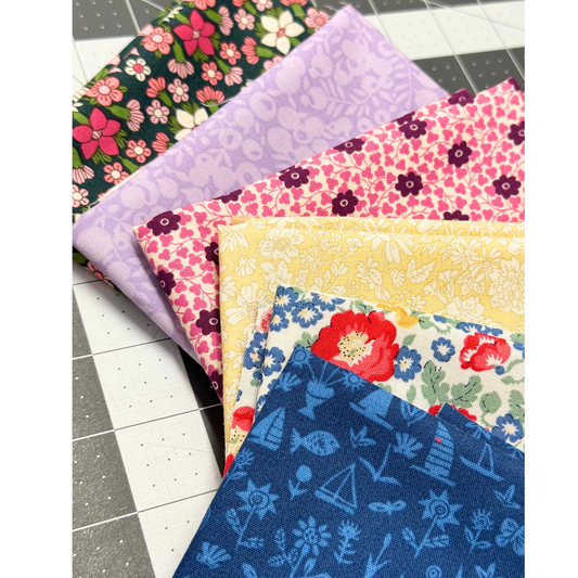 Liberty Quilting Cotton Fat Quarters 6 Pack - Floral Basket - Bundle 6