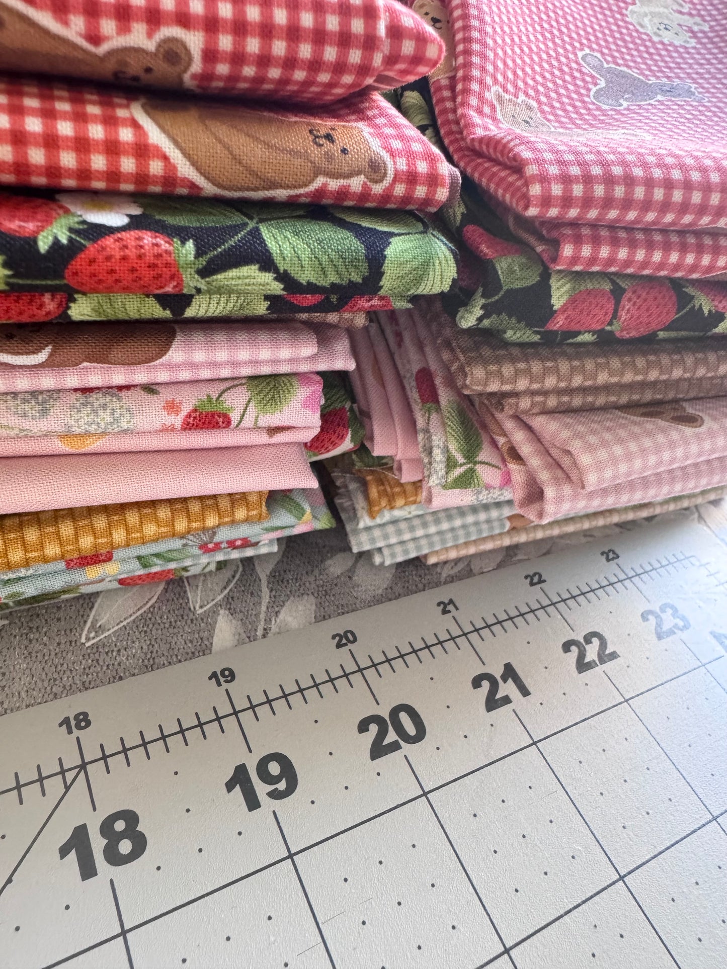 Teddy Bear's Picnic Quilting Fabric Fat Quarter Bundle of 12