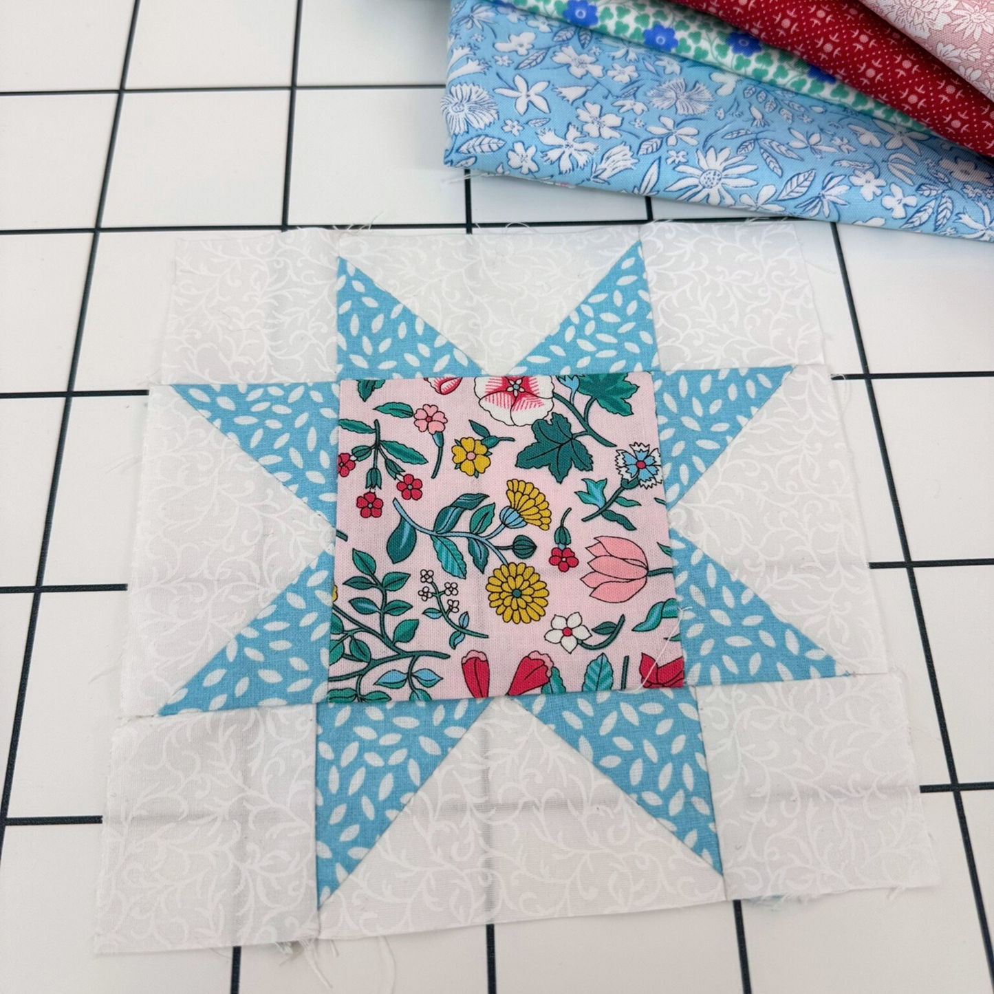 Sawtooth Star Quilt Block Pattern - 6" and 12" Sizes - DIGITAL PATTERN