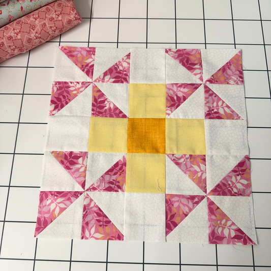 Daisy Spin Block Pattern - 12" Block Size -Digital Pattern
