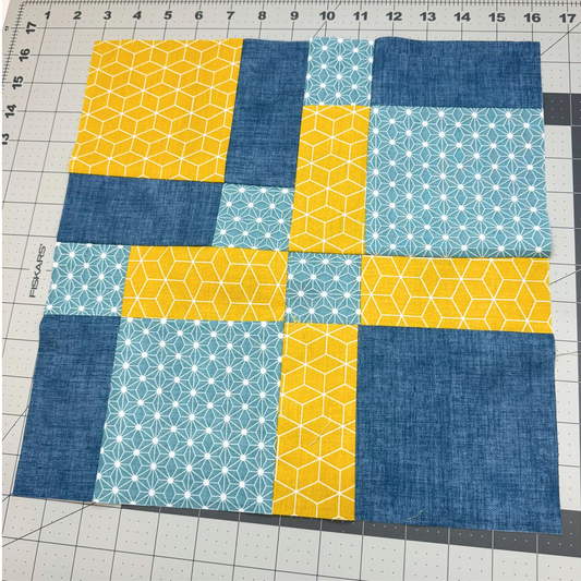 Disappearing 9 Patch Twist Quilt Block - 12" Block Size - Digital Pattern