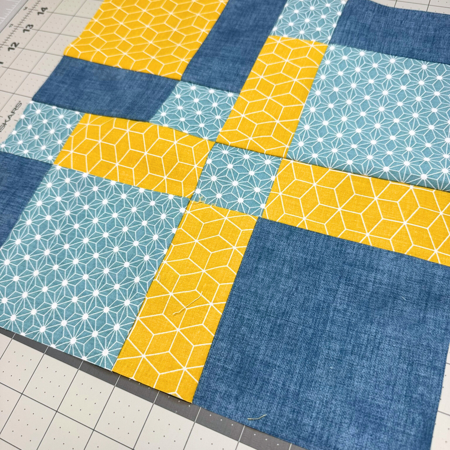 Disappearing 9 Patch Twist Quilt Block - 12" Block Size - Digital Pattern