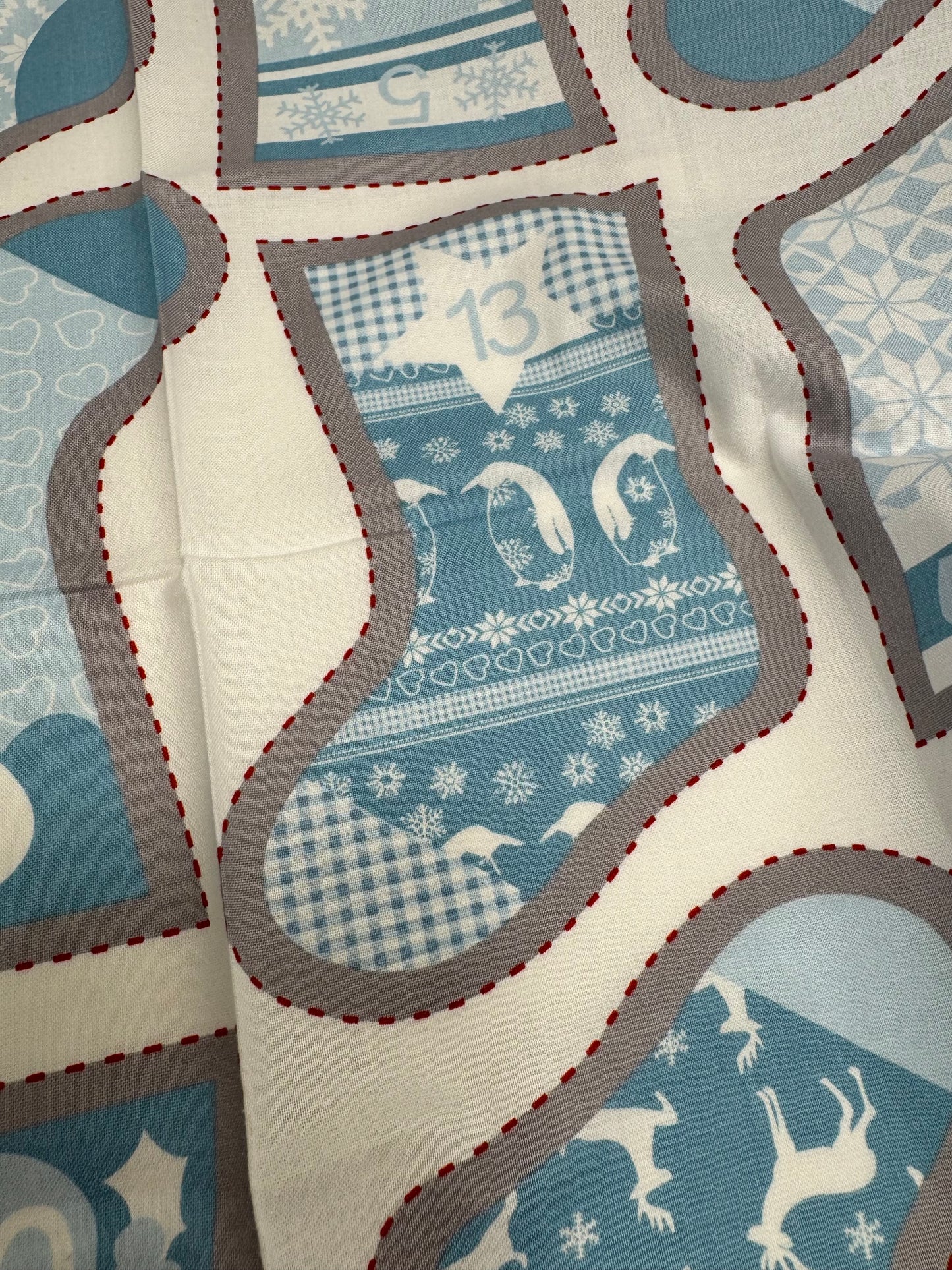 Nordic Mini Stocking Bunting Fabric Panel