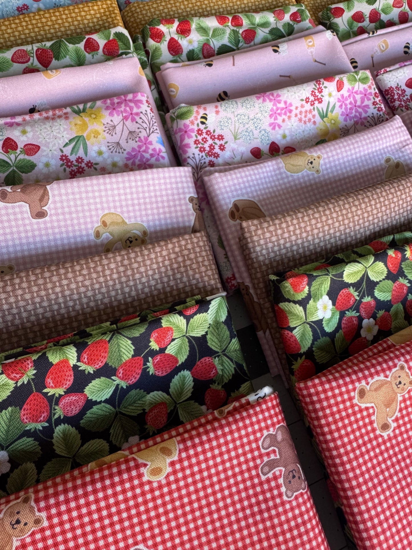 Teddy Bear's Picnic Quilting Fabric Fat Quarter Bundle of 12