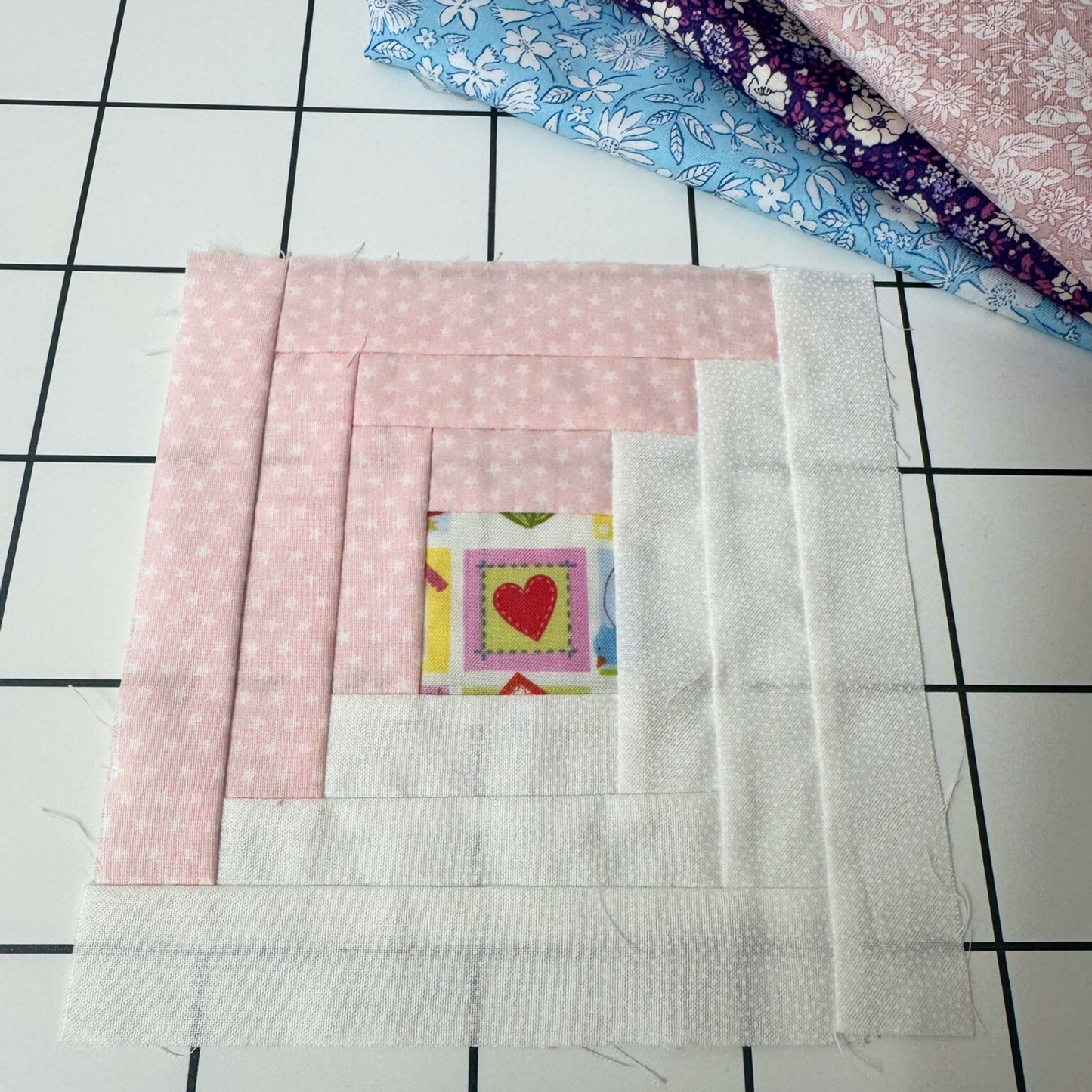 Log Cabin Quilt Block Pattern - 6" Sizes - DIGITAL PATTERN