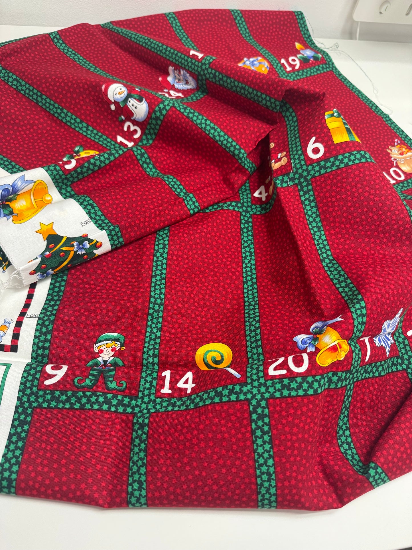 Santa on his Sleigh Christmas Fabric Advent Calendar Panel