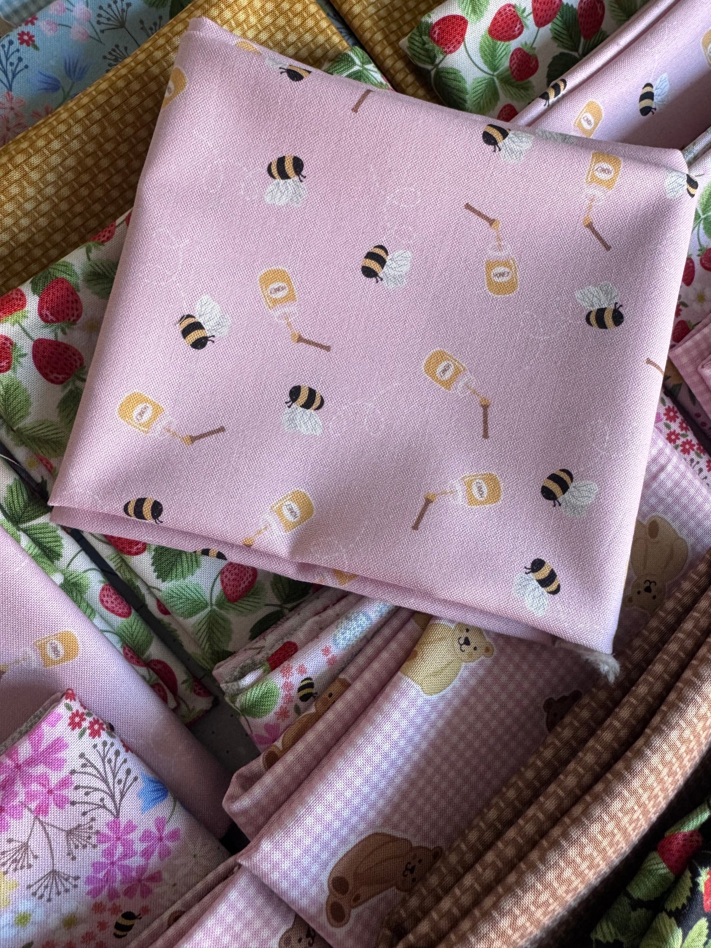 Teddy Bear's Picnic Quilting Fabric Fat Quarter Bundle of 12