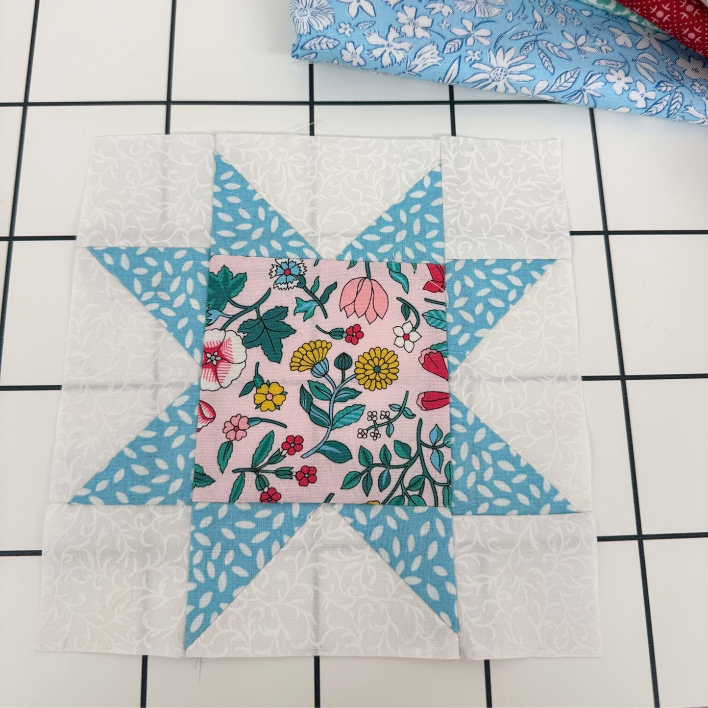 Sawtooth Star Quilt Block Pattern - 6" and 12" Sizes - DIGITAL PATTERN