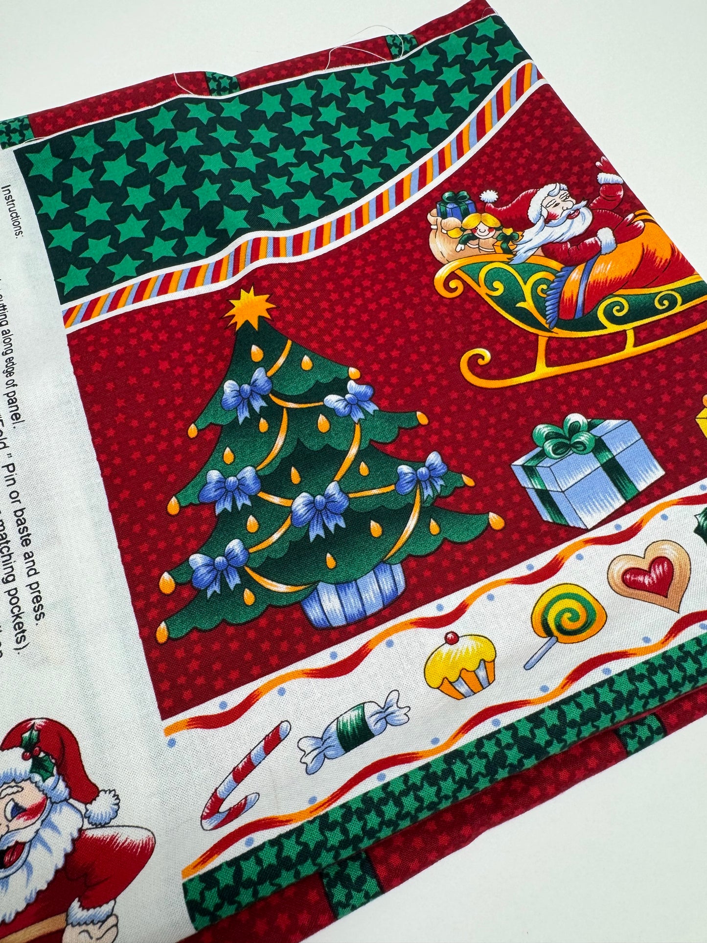 Santa on his Sleigh Christmas Fabric Advent Calendar Panel