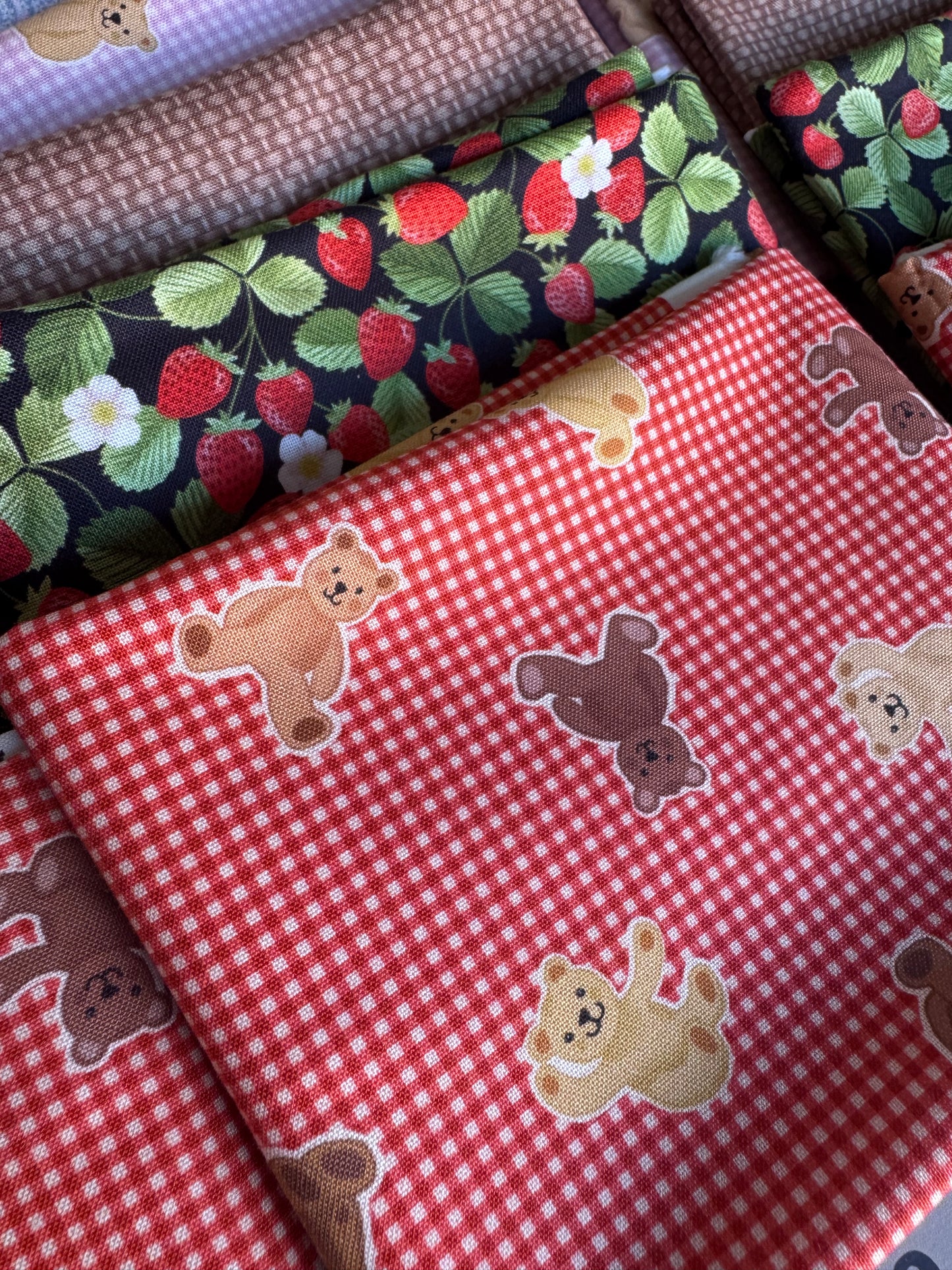 Teddy Bear's Picnic Quilting Fabric Fat Quarter Bundle of 12