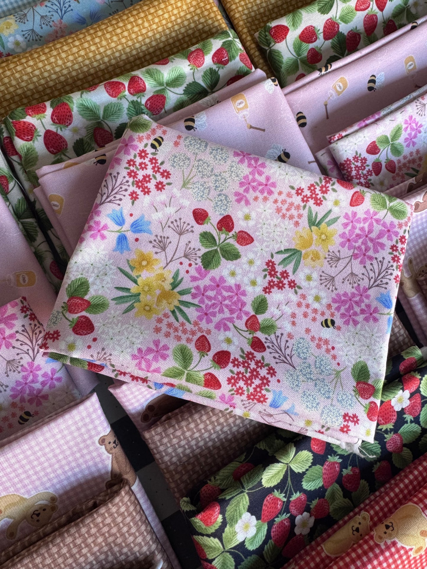 Teddy Bear's Picnic Quilting Fabric Fat Quarter Bundle of 12
