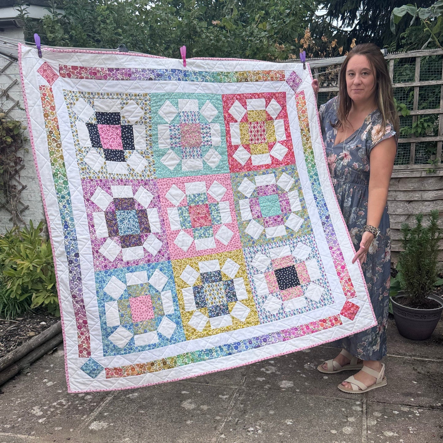 In May's Garden Quilt Pattern - Digital Download Pattern