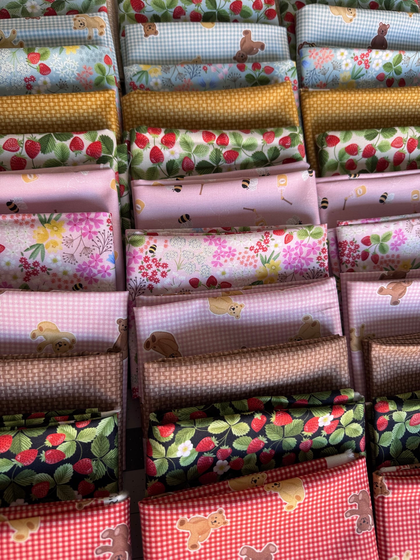 Teddy Bear's Picnic Quilting Fabric Fat Quarter Bundle of 12