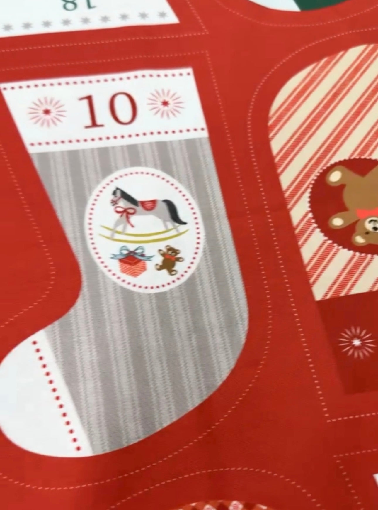 Lewis & Irene Oh Christmas Tree - Mini Advent Stockings Panel