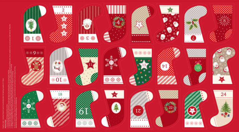 Lewis & Irene Oh Christmas Tree - Mini Advent Stockings Panel