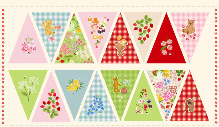Decorative bunting panel in the teddy bear picnic theme